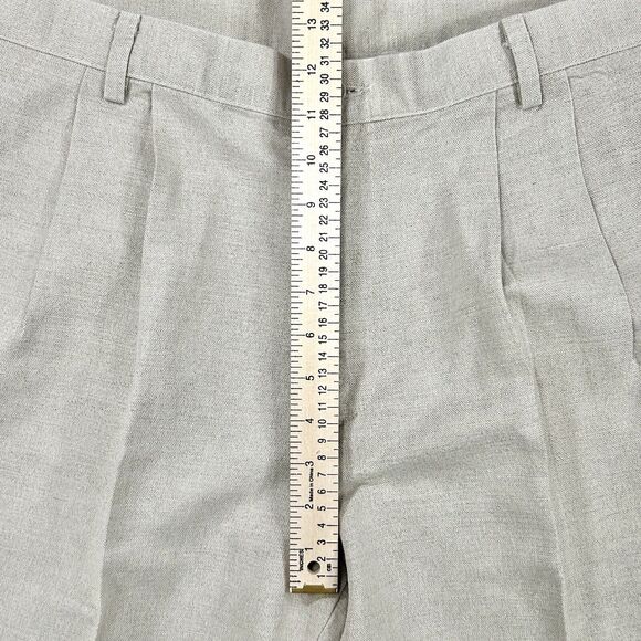 Dockers Shorts Men 34 Cream Linen Cotton Chino Pleated Golf Pockets Casual Khaki - Picture 5 of 8